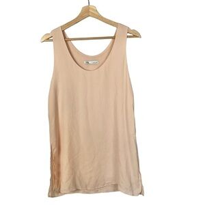 Zara Light Pale Pink Chiffon Scoop Neck Tank Top S
